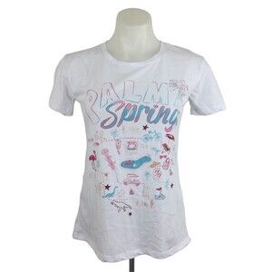 Chaser Womens Tee Palm Springs Beach Vacation Graphic T-Shirt Tee White Size XS